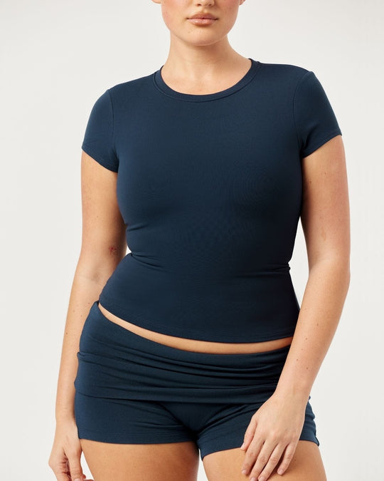 Form Capped Sleeve Tee | Deep Navy