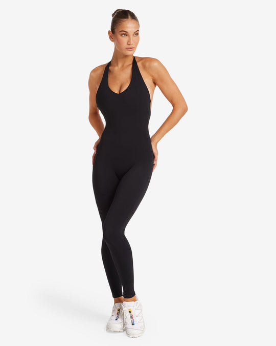 Fade Halter Dip Jumpsuit | Carbon