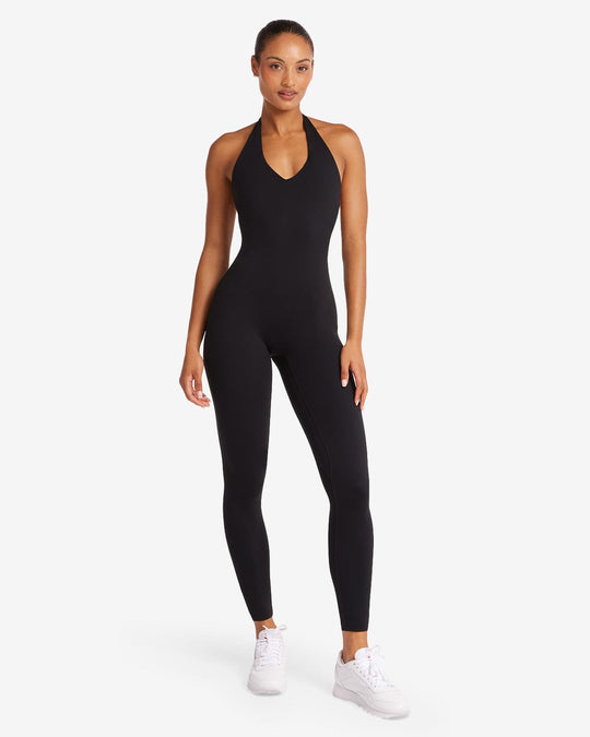 Fade Halter Dip Jumpsuit | Carbon