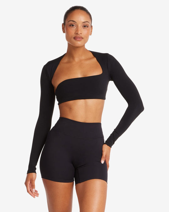 Fade Define Long Sleeve Crop | Carbon