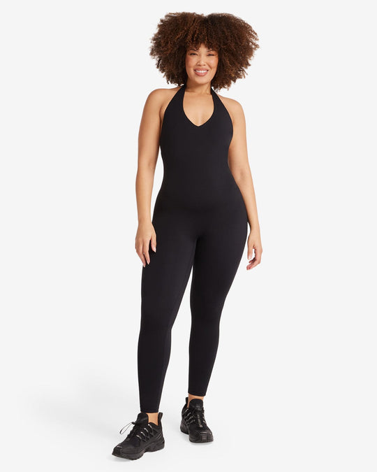 Fade Halter Dip Jumpsuit | Carbon