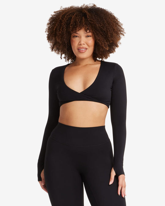 Fade Sierra Long Sleeve Crop | Black