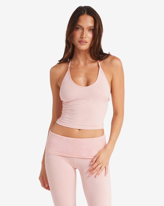 IM Halter Tie Tank | Blush