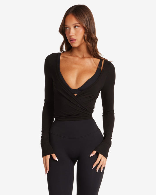 IM Ballet Wrap Top | Black