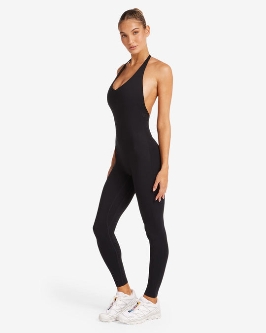 Fade Halter Dip Jumpsuit | Carbon