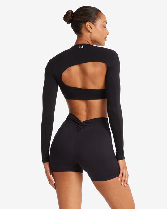 Fade Define Long Sleeve Crop | Carbon