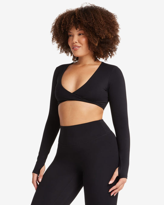 Fade Sierra Long Sleeve Crop | Black