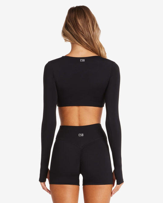 Fade Sierra Long Sleeve Crop | Black