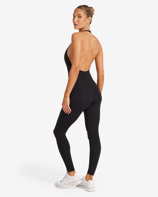 Fade Halter Dip Jumpsuit | Carbon