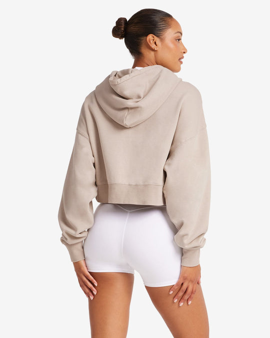 Cropped Boyfriend Zip Hoodie | Fawn