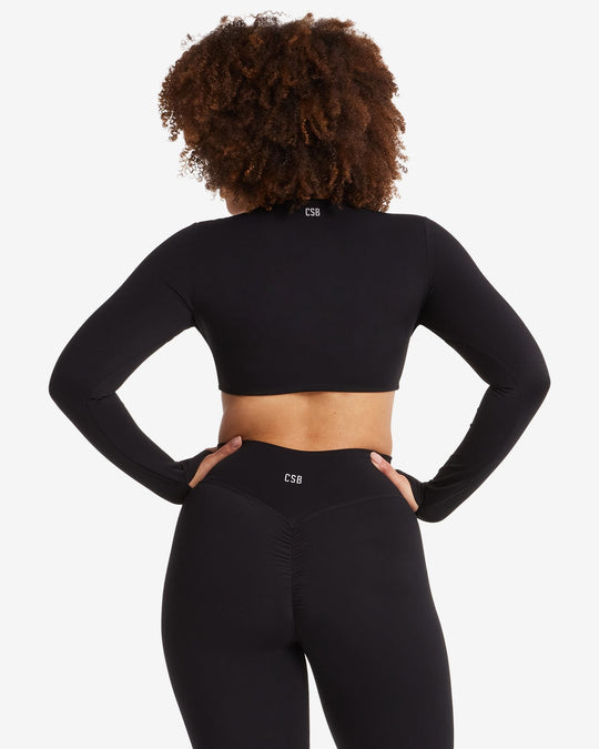 Fade Sierra Long Sleeve Crop | Black