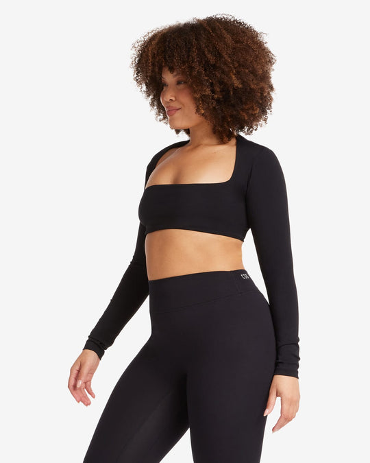 Fade Define Long Sleeve Crop | Carbon