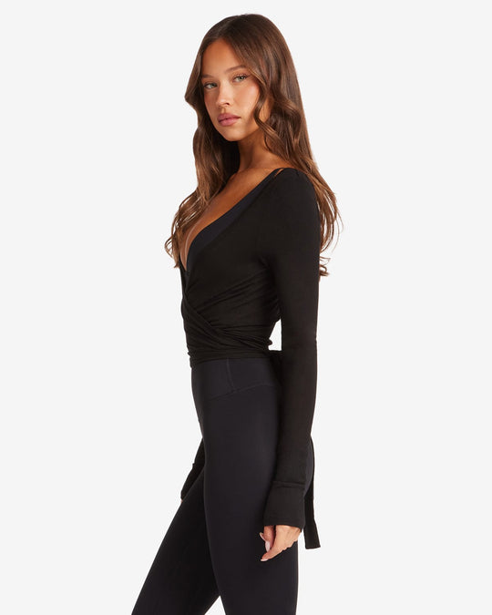 IM Ballet Wrap Top | Black