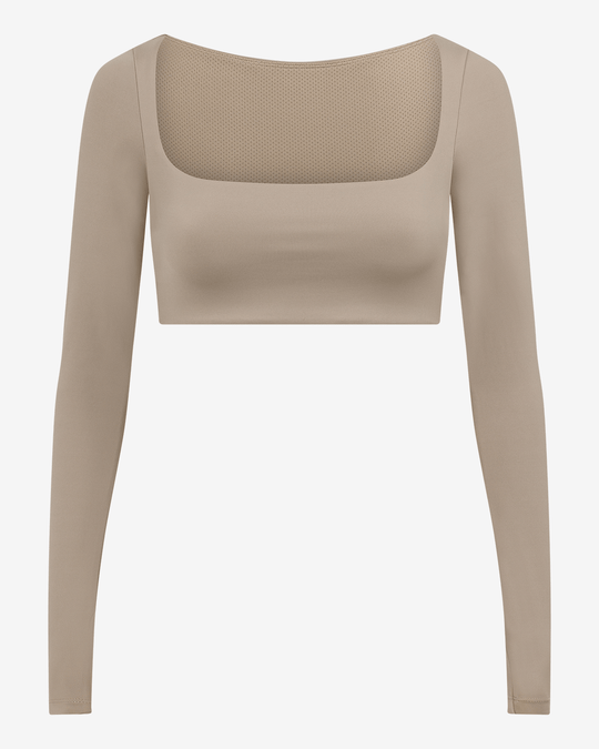 Freedom Scoop Long Sleeve Crop | Almond