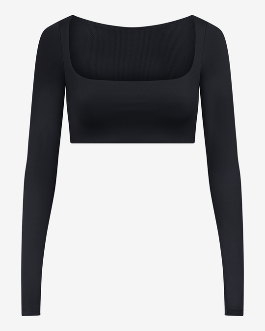 Freedom Scoop Long Sleeve Crop | Black