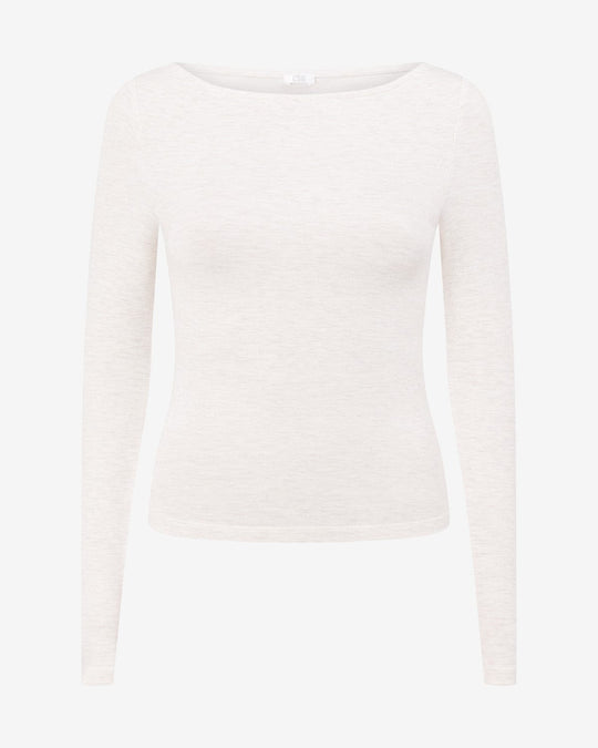 Boat Neck Long Sleeve Top | Oat