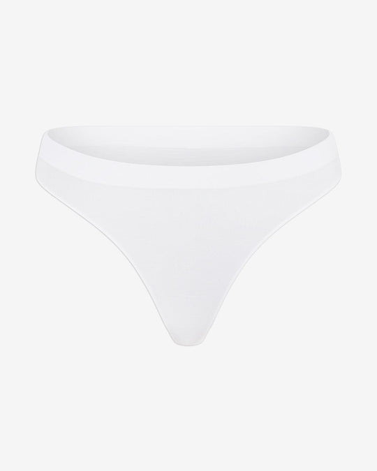 Seamless Bamboo Thong | White