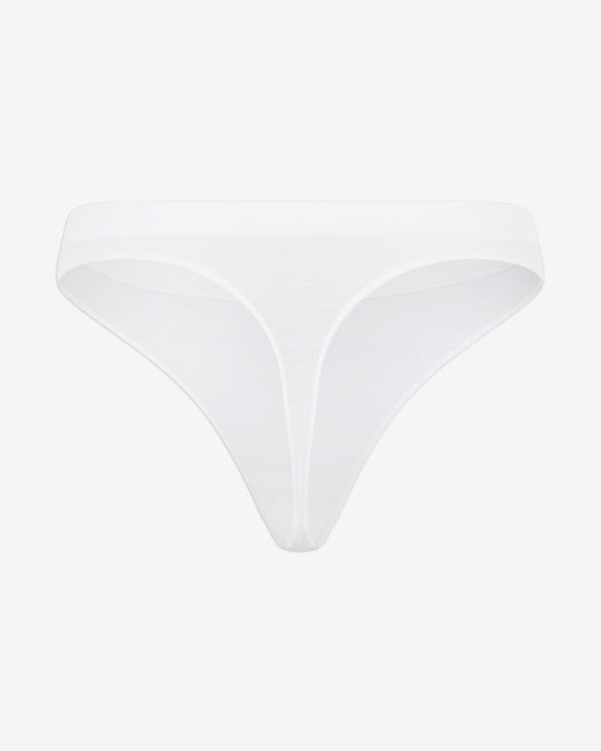 Seamless Bamboo Thong | White