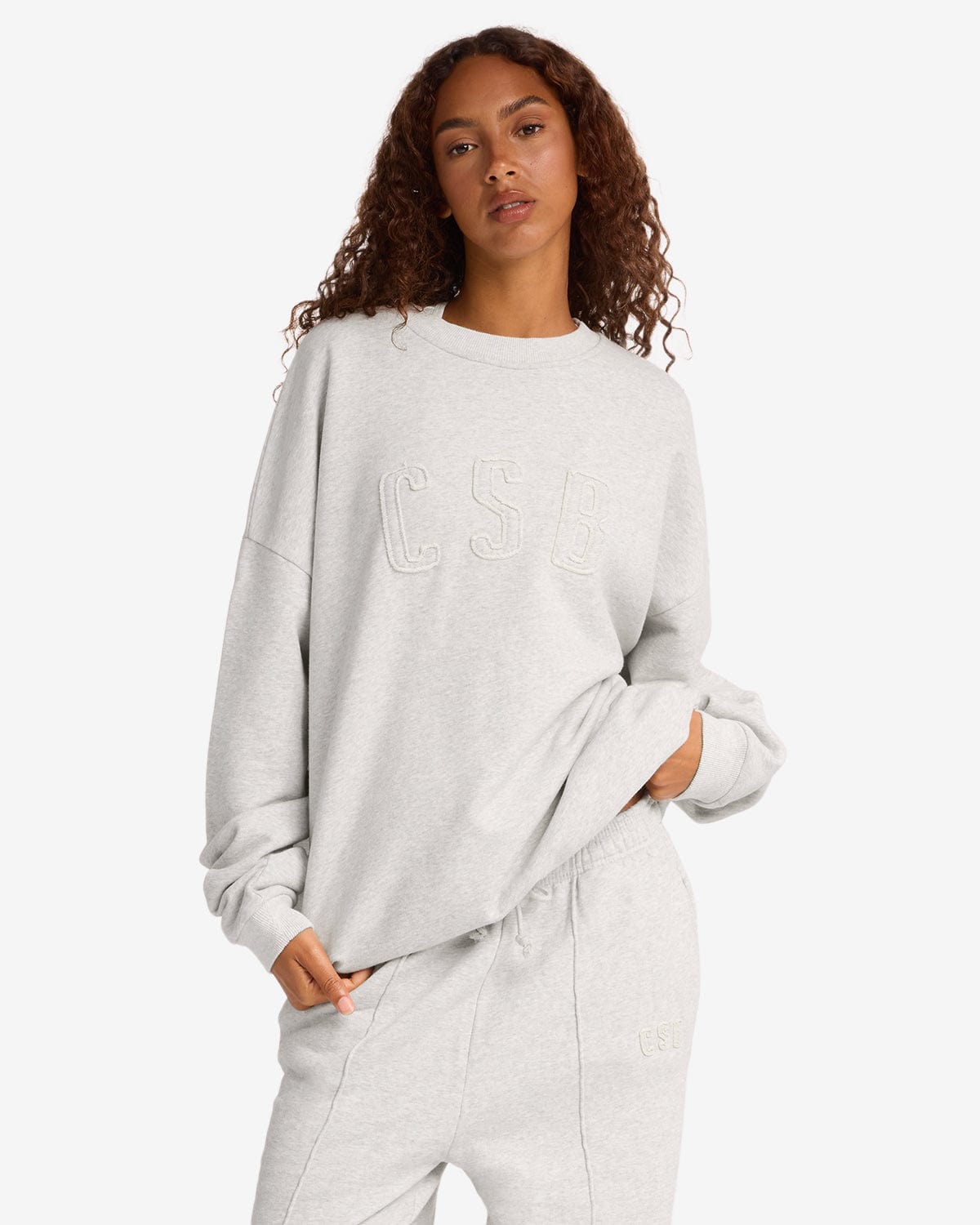 CSB Crewneck Jumper | Snow Marl