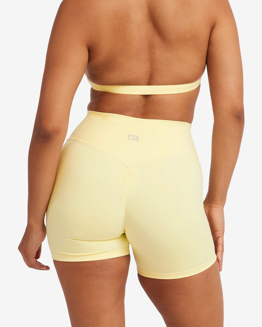 Serenity Scrunch Shorts 5" | Lemon