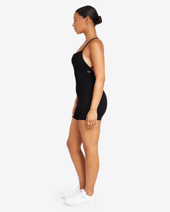 Fade Open Back Playsuit | Black