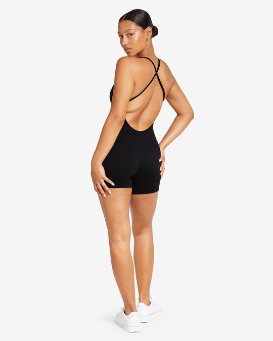 Fade Open Back Playsuit | Black