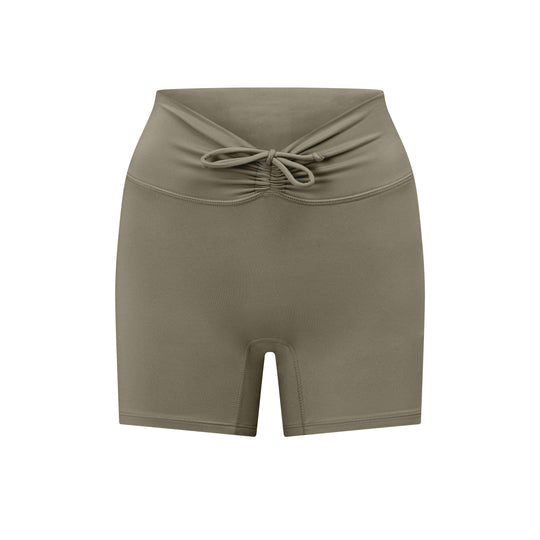 IM Serenity Drawstring Scrunch Shorts 4" | Vintage Khaki