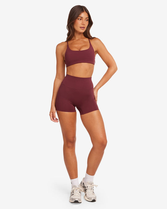 Activluxe Scrunch Shorts 4" | Burgundy