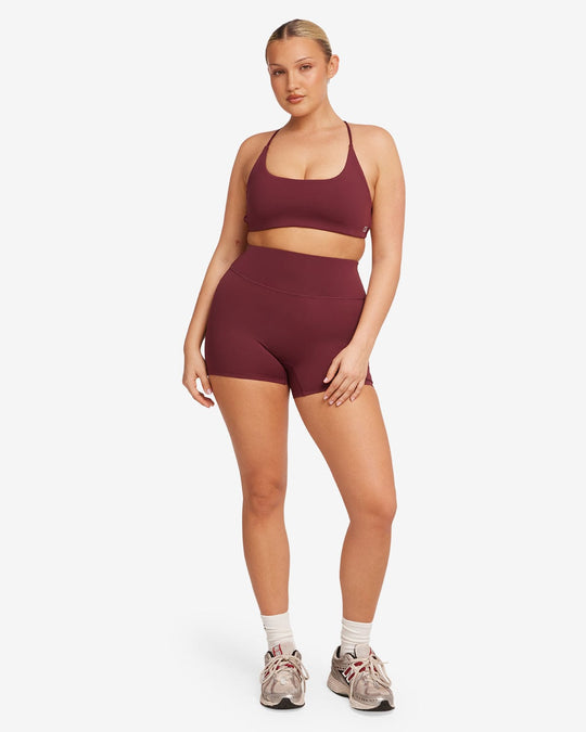 Activluxe Scrunch Shorts 4" | Burgundy