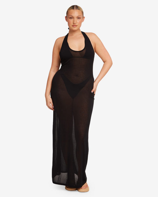 IM Racerback Slip Maxi Dress | Black