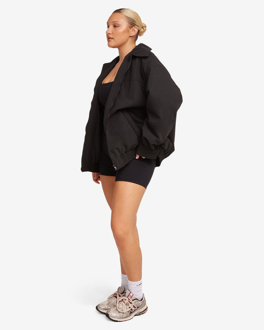 Oversized Bomber Jacket | Black