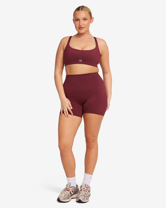 Serenity Scrunch Shorts 5" | Burgundy