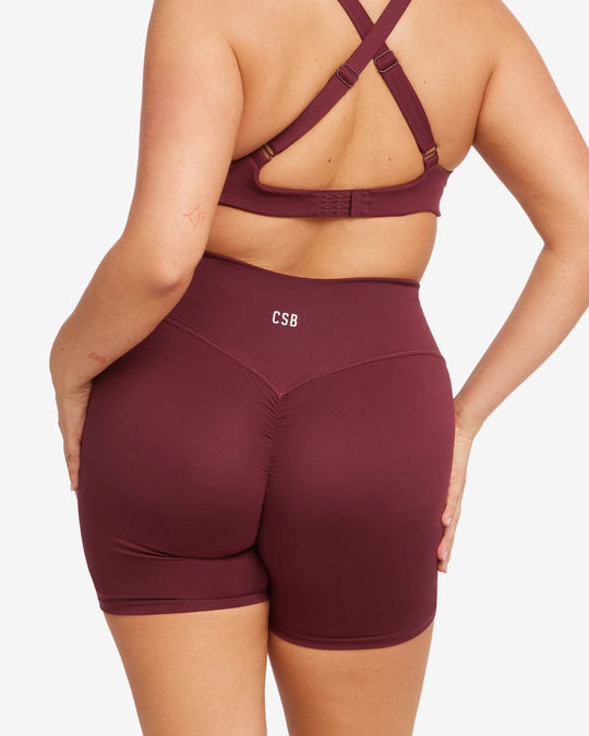 Serenity Scrunch Shorts 5" | Burgundy