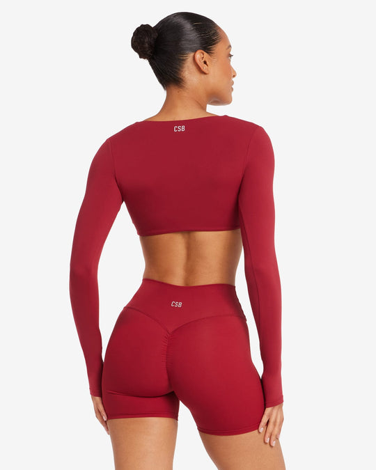 Fade Sierra Long Sleeve Crop | Cherry