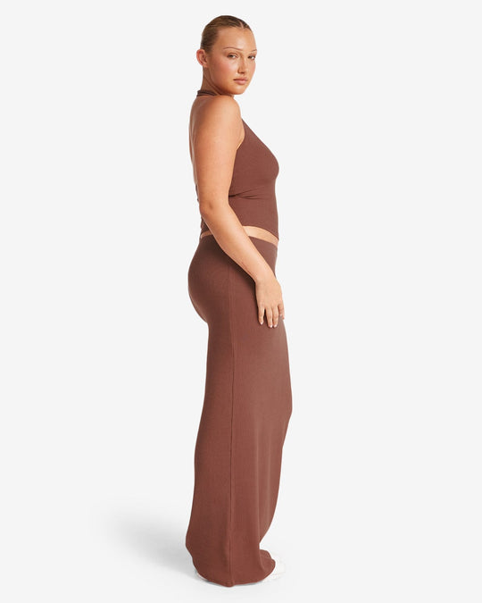 Rib Maxi Skirt | Maple