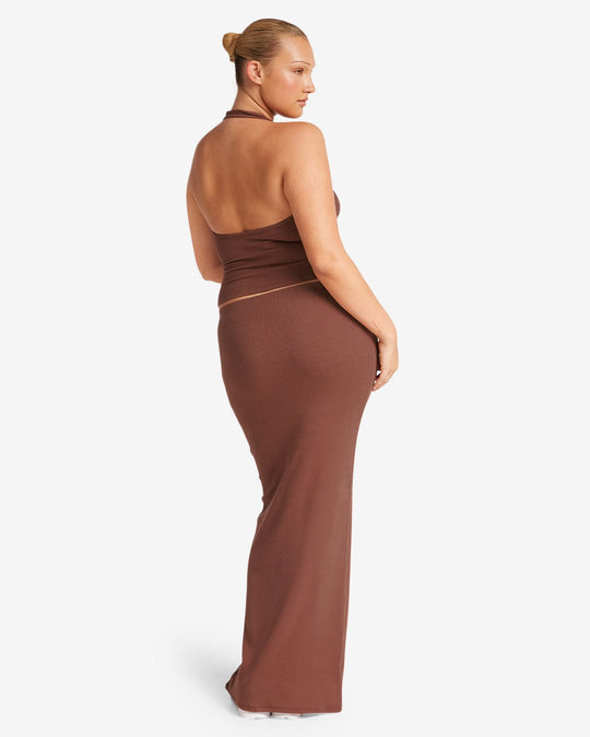 Rib Maxi Skirt | Maple