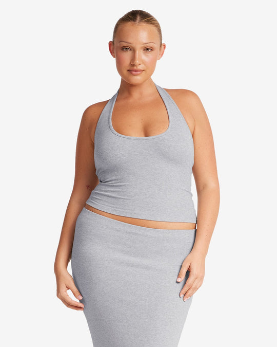 Rib Halter Tank | Cloud Marl