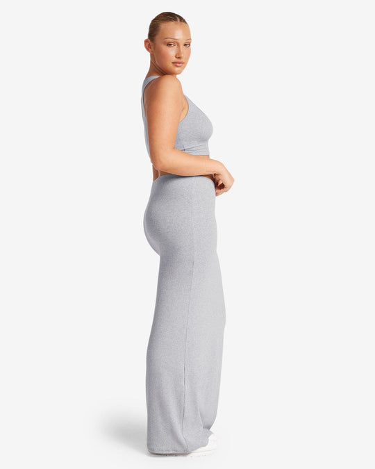 Rib Maxi Skirt | Cloud Marl