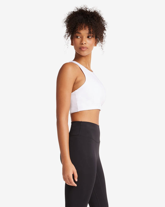 Activluxe Dawn Zip Crop | White