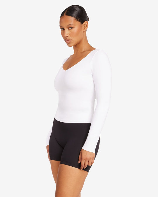 Form Alina Long Sleeve Top | White