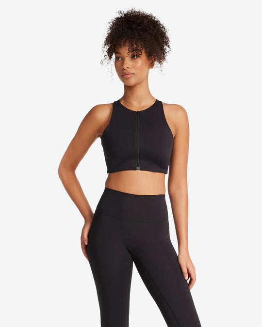 Activluxe Dawn Zip Crop | Black