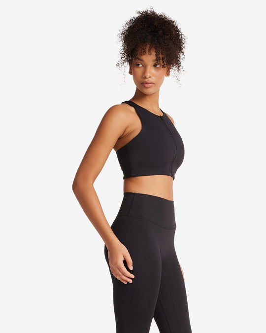 Activluxe Dawn Zip Crop | Black