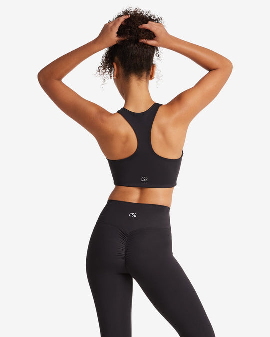 Activluxe Dawn Zip Crop | Black