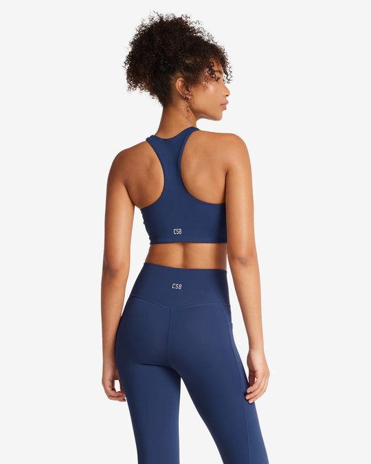 Activluxe Dawn Zip Crop | Navy