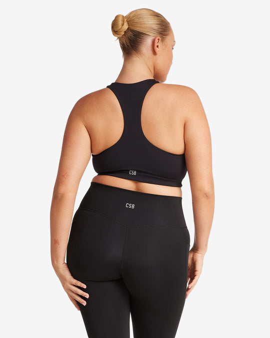 Activluxe Dawn Zip Crop | Black