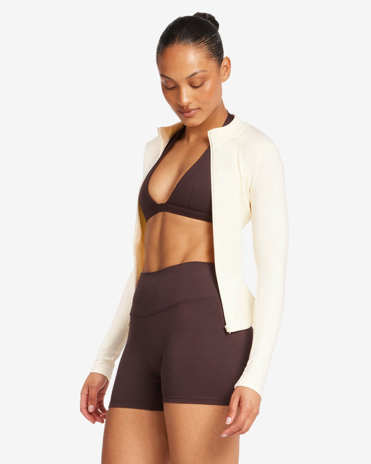 Serenity Longline Zip Up Jacket | Buttercream