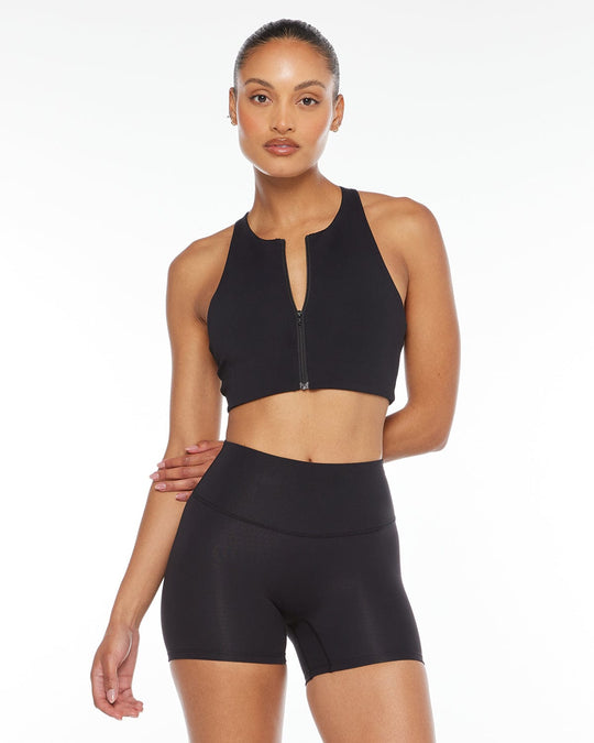 Activluxe Dawn Zip Crop | Black