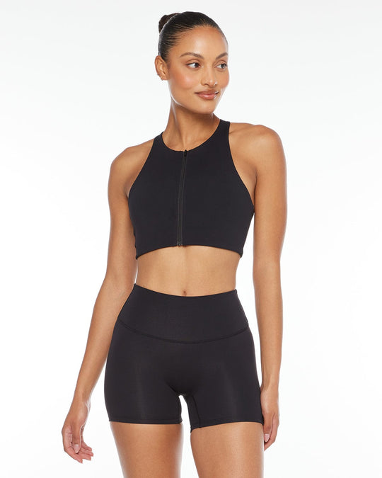 Activluxe Dawn Zip Crop | Black