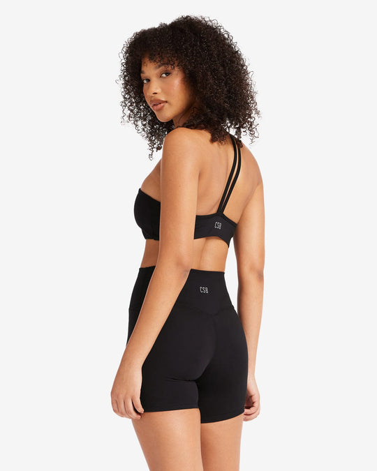 IM Serenity Strappy One Shoulder Crop | Black