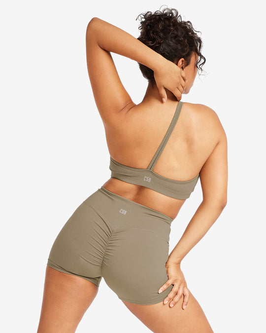 IM Serenity Strappy One Shoulder Crop | Vintage Khaki